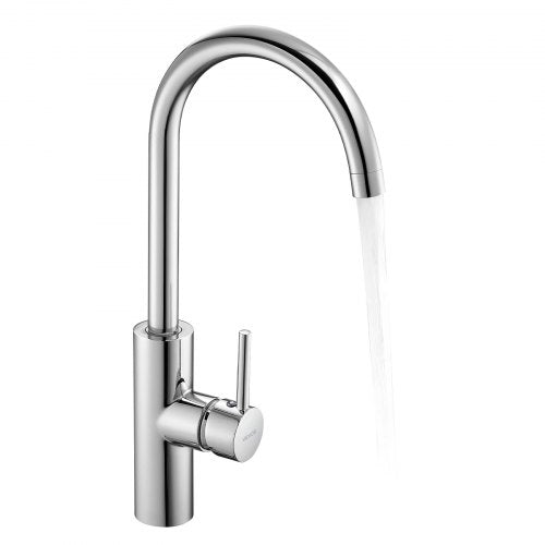 Beröringsfri köksblandare med barfunktion, badrumsblandare med ett handtag och automatisk rörelsesensor, handsfree justerbar kallvattenblandare, flexibel vridbar för 9,5 mm rör, förkromad silver