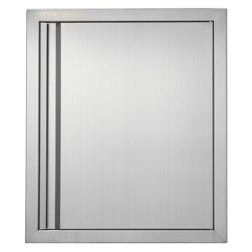 Grilldörr, 457x533 mm enkel utomhusköksdörr, infälld dörr i rostfritt stål, vertikal väggdörr med infällt handtag, för grillö, grillstation, utomhusskåp