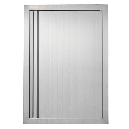 Grilldörr, 432x610 mm enkel utomhusköksdörr, infälld dörr i rostfritt stål, vertikal väggdörr med infällt handtag, för grillö, grillstation, utomhusskåp
