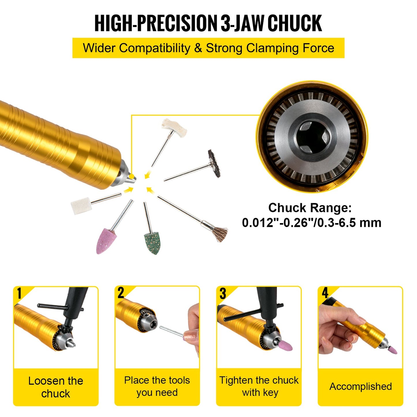 Flexibel axelslipmaskin 780W roterande verktyg 500-23000 varv/min roterande snidare med 0,635 cm 3-käftschuck och steglös hastighetspedal Hängande slipmaskin 131 delar tillbehör för smyckespolering slipning gör-det-själv