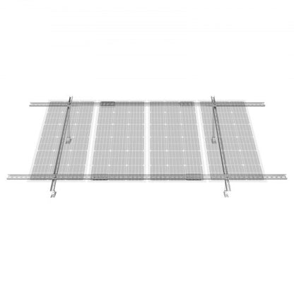 Solar Panel Mounting Brackets, 30°-60° Adjustable Multi-Pieces Solar Panel Brackets for 1-4PCS Solar Panels, Carbon Steel Ground Mount Solar Panel Stand for Farms, RVs, Boats, Off-Grid System