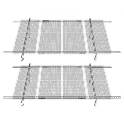2-Set Solar Panel Mounting Brackets, 30°-60° Adjustable Multi-Pieces Solar Panel Brackets for 4-8PCS Solar Panels, Carbon Steel Ground Mount Solar Panel Stand for Farms, RVs, Boats, Off-Grid