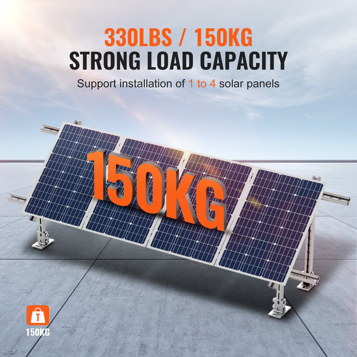 2-Set Solar Panel Mounting Brackets, 30°-60° Adjustable Multi-Pieces Solar Panel Brackets for 4-8PCS Solar Panels, Carbon Steel Ground Mount Solar Panel Stand for Farms, RVs, Boats, Off-Grid