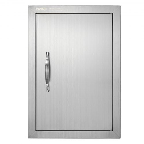 Grilldörr, 355x508 mm enkel utomhusköksdörr, infälld dörr i rostfritt stål, vertikal väggdörr med handtag, för grillö, grillstation, utomhusskåp