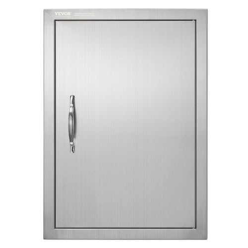 Grilldörr, 457x610 mm enkel utomhusköksdörr, infälld dörr i rostfritt stål, vertikal väggdörr med handtag, för grillö, grillstation, utomhusskåp