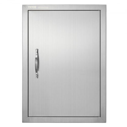 Grilldörr, 457x610 mm enkel utomhusköksdörr, infälld dörr i rostfritt stål, vertikal väggdörr med handtag, för grillö, grillstation, utomhusskåp