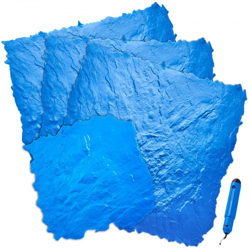 Betongstämpelsmatta, 91 x 91 cm och 48 x 48 cm, 4 st. betongtextureringsmatta, polyuretanstämpel, stenplattetexturmatta, skiffergolvavtryck, sömlös stämpel, betongformar för utomhusdekorationer