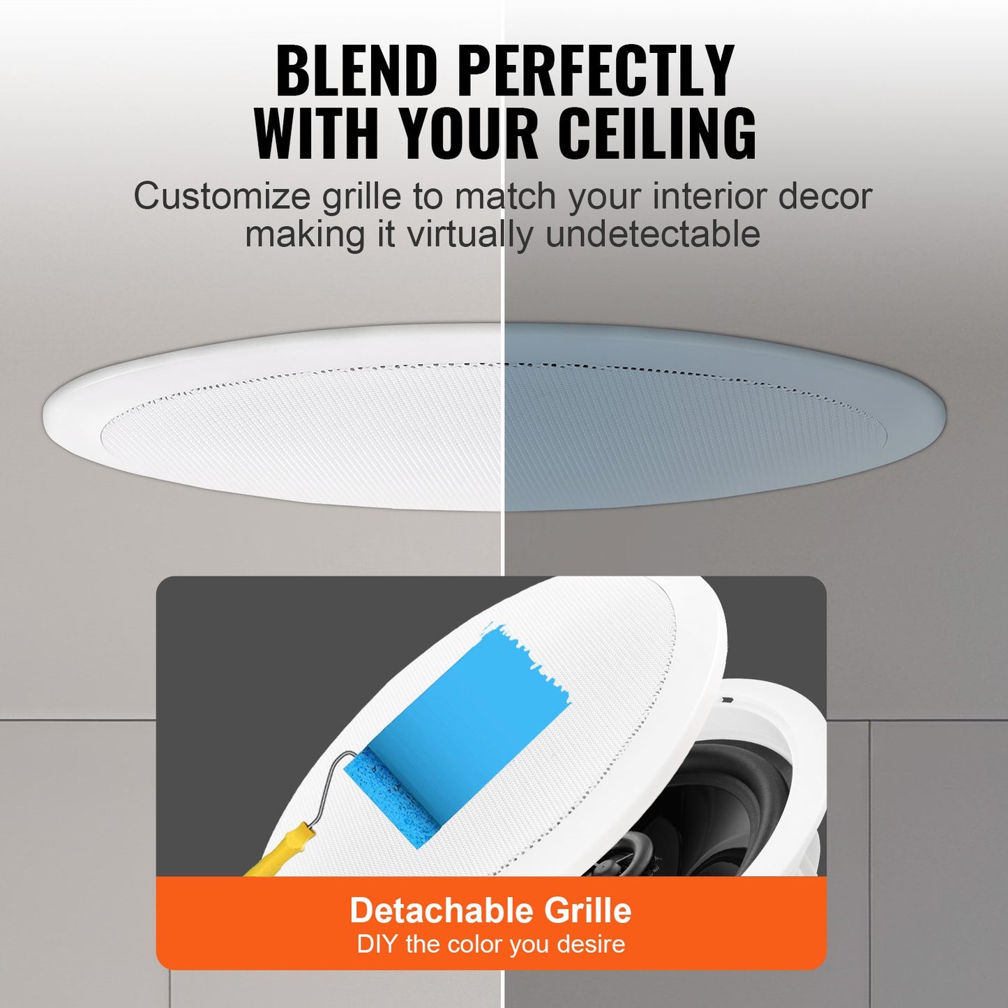 2 PCs 6.5"/16.5 cm Bluetooth Ceiling Speakers 150W Flush Mount in-Wall Speaker