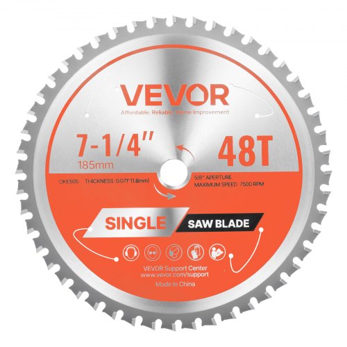 Cirkelsågblad, 185 mm diameter, 48 vassa legeringständer, 15,875 mm spindel, fin yta, metallskärblad för cirkelsåg, med ljudreducerande värmeventiler, för skärning av stål och aluminium