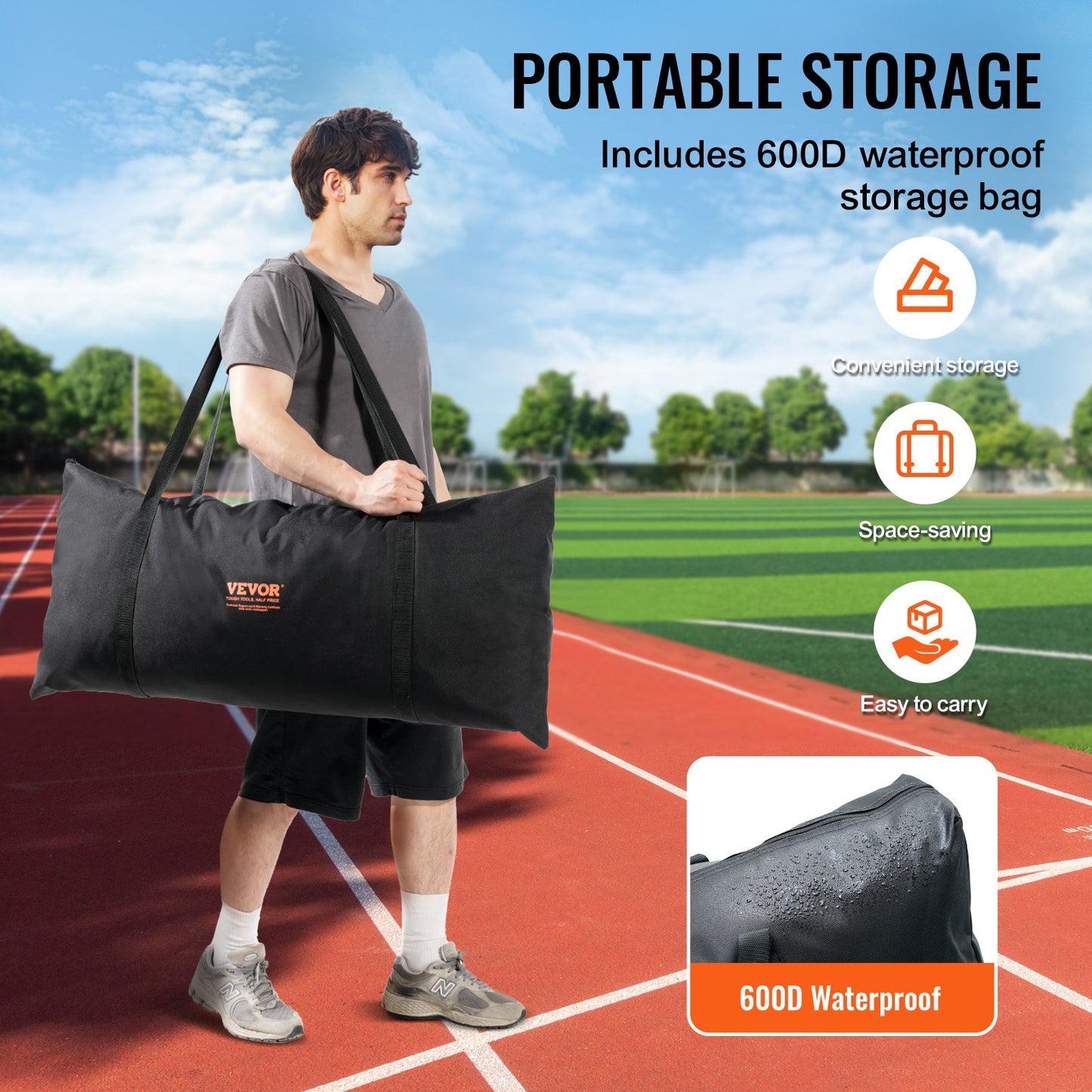 Barricade Backstop Net, 20x10 ft Ball Sports Barrier Netting, Portable Practice Equipment with Carry Bag, Protection Screen for Baseball Softball Lacrosse Soccer Hockey Training, for Backyard