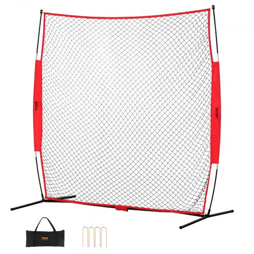 Barriärnät, 7x7 fot bollsportsnät, bärbar träningsutrustning med bärväska, skyddsskärm för baseboll, softboll, lacrosse, fotboll, hockeyträning, för bakgården