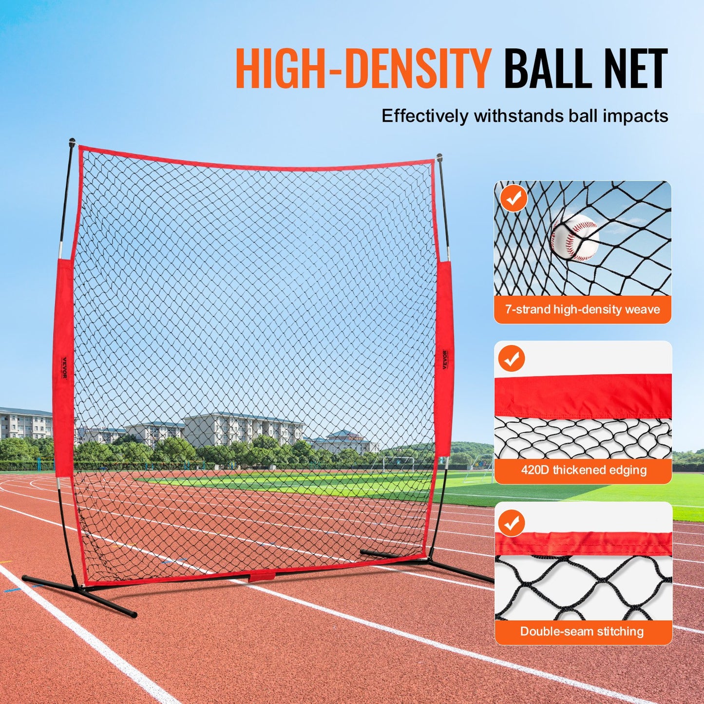 Barriärnät, 7x7 fot bollsportsnät, bärbar träningsutrustning med bärväska, skyddsskärm för baseboll, softboll, lacrosse, fotboll, hockeyträning, för bakgården