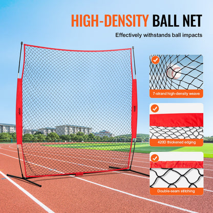Barriärnät, 7x7 fot bollsportsnät, bärbar träningsutrustning med bärväska, skyddsskärm för baseboll, softboll, lacrosse, fotboll, hockeyträning, för bakgården