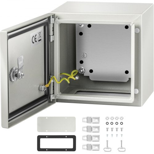 NEMA stålkapsling, 20x20x15 cm NEMA 4X stålelbox, IP66 vattentät och dammtät, kopplingsdosa för utomhus-/inomhusbruk