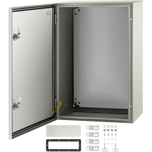 NEMA stålkapsling, 60x40x25 cm NEMA 4X stålelbox, IP66 vattentät och dammtät, kopplingsdosa för utomhus-/inomhusbruk, med monteringsplatta