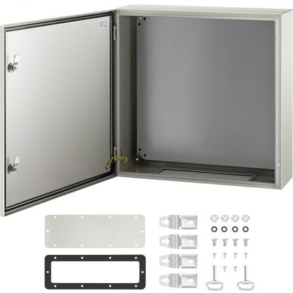 NEMA stålkapsling, 60x60x20 cm NEMA 4X stålelbox, IP66 vattentät och dammtät, kopplingsdosa för utomhus-/inomhusbruk, med monteringsplatta