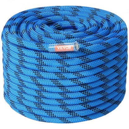 12,7 mm statiskt klätterrep, 60,9 m (200 fot) utomhusklätterrep, 30 kN brottspänning, fiberrep för flykt, firning, brandräddning, blått