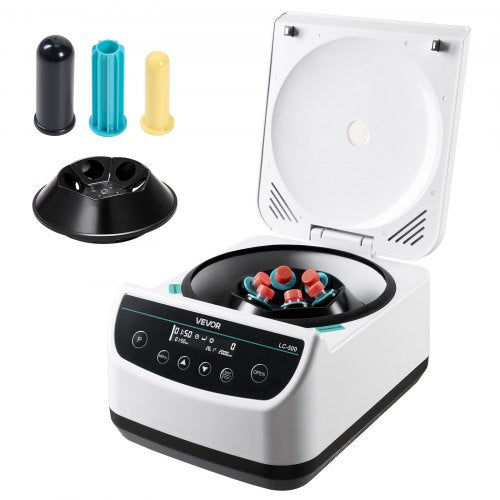 Centrifugmaskin, 100-2100xg RCF elektrisk laboratoriecentrifugmaskin med 1 rotor för 2/5/10/15/50 ml rörkapacitet, låg hastighet 500-4000 rpm med timer, används ofta i olika experiment