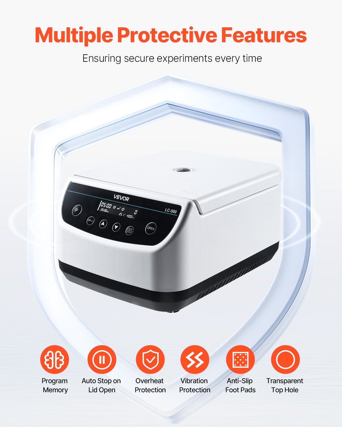 Centrifugmaskin, 100-2100xg RCF elektrisk laboratoriecentrifugmaskin med 1 rotor för 2/5/10/15/50 ml rörkapacitet, låg hastighet 500-4000 rpm med timer, används ofta i olika experiment