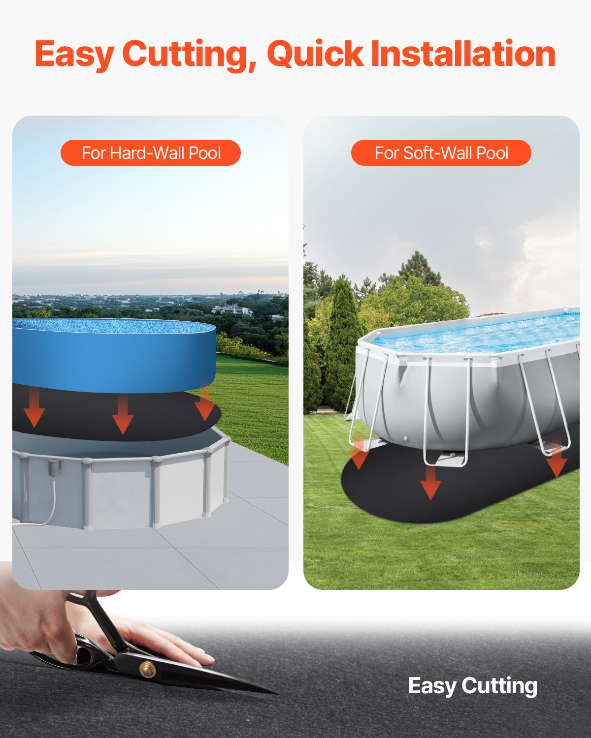 Oval poolmatta, 15 x 30 fot poolmatta för ovanmarkspooler, extra tjock poolmatta, förhindrar punkteringar, underlag av återvunnet geotextilmaterial, förlänger fodrets livslängd