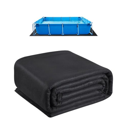Rektangulärt poolfoder, 4,6 x 9,6 m för ovanmarkspooler, extra tjock poolmatta, förhindrar punkteringar, underlag av återvunnet geotextilmaterial, förlänger fodrets livslängd