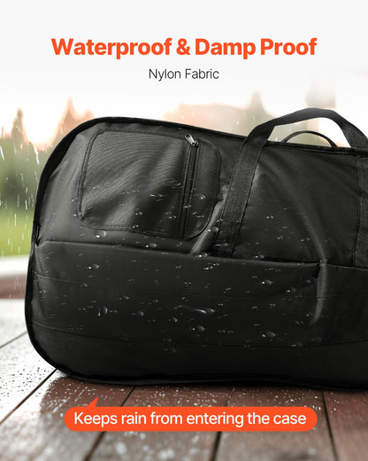 4/4 Full Size Cello Case, Nylon Waterproof, Lightweight Portable Travel Carrying Bag, with Reinforced Handle, Dual Shoulder Straps, Anti-Scratch, Professional Cello-Shape, for Cello, Black