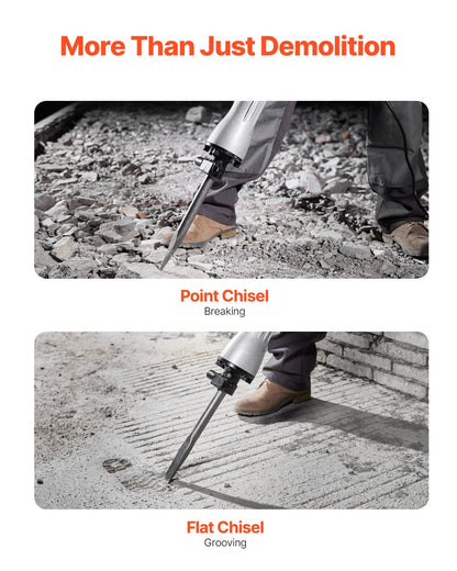 Rivningslyfthammare Betongbrytare 2200W Elektrisk Hammare 2 Mejselbits