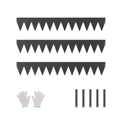 Stålkantlist, 3-pack 40 x 6 tum rostbeständig metallkantlist, böjbar trädgårdskant, kraftig gräsmatta, lätt att installera, rabattgångavdelare svart