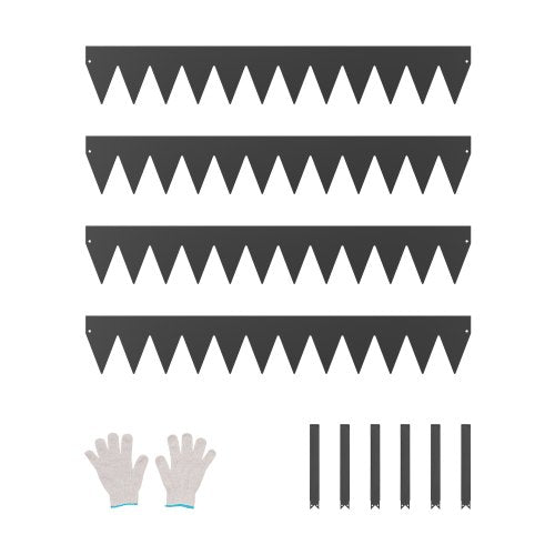 Stålkantlist, 4-pack 40 x 6 tum rostbeständig metallkantlist, böjbar trädgårdskant, kraftig gräsmatta, lätt att installera, rabattgångavdelare svart