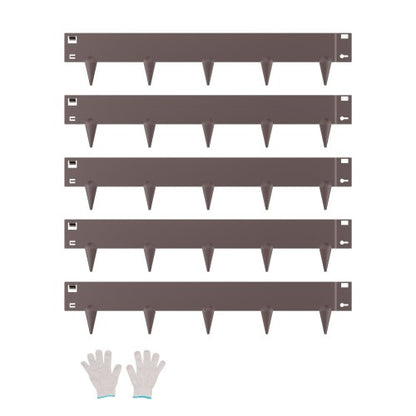Stålkantlist, 5-pack 39 x 4 tum rostbeständig metallkantlist, böjbar trädgårdskant, kraftig gräsmatta, lätt att installera, rabattgångavdelare brun