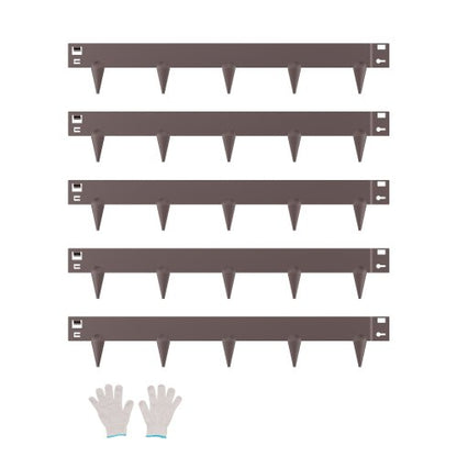 Steel Landscape Edging, 5 Packs 39 x 3 in Rust-Resistant Metal Landscape Edging, Bendable Garden Edging Border, Heavy Duty Lawn Edging, Easy-to-Install, Flower Bed Yard Pathway Divider Brown