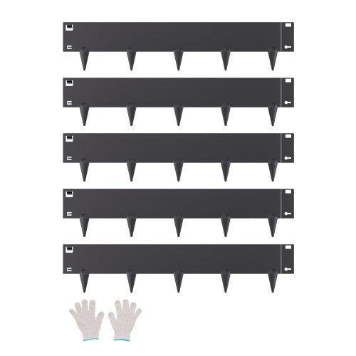 Stålkantlist, 5-pack 39 x 5 tum rostbeständig metallkantlist, böjbar trädgårdskant, kraftig gräsmatta, enkel att installera, rabattgångavdelare svart