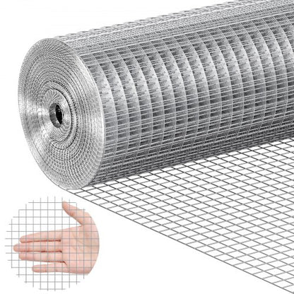 Järnvaruduk, 1/2 tum 24 tum x 25 fot 19 Gauge, varmgalvaniserad trådnätsrulle, hönsnätsstängsel, trådnät för kaninburar, trädgård, små gnagare