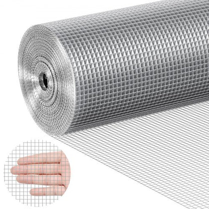 Järnvaruduk, 1/4 tum 36 tum x 100 fot 23 Gauge, varmgalvaniserad trådnätsrulle, hönsnätsstängsel, trådnät för kaninburar, trädgård, små gnagare