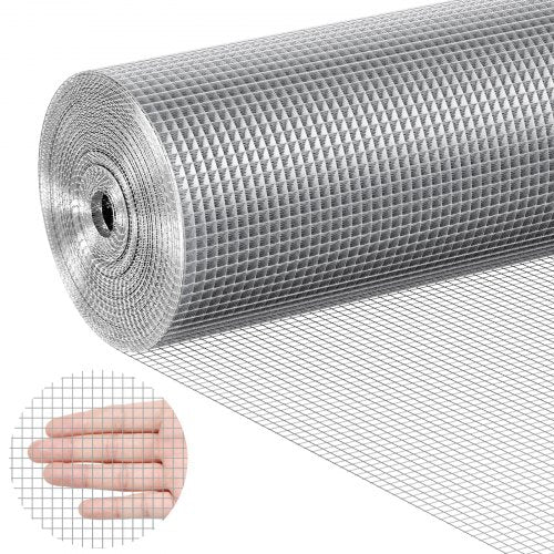 Järnvaruduk, 1/4 tum 36 tum x 50 fot 23 Gauge, varmgalvaniserad trådnätsrulle, hönsnätsstängsel, trådnät för kaninburar, trädgård, små gnagare