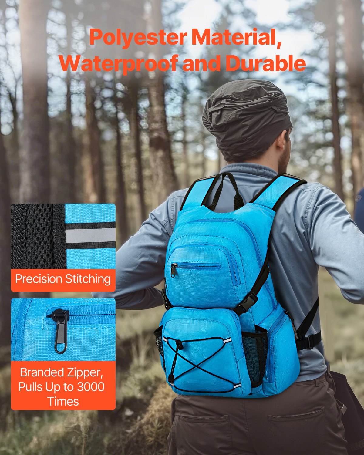 Vätskeryggsäck, 25L isolerad vätskeryggsäck med 2L TPU-vattenblåsa, Vandringsryggsäck med förvaring för män och kvinnor, Hydro Water Daypack för vandring, löpning, cykling, camping