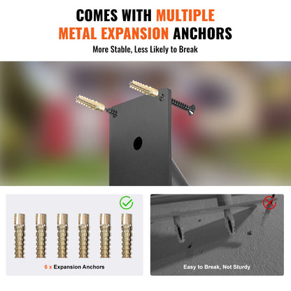 Ledstänger för utomhustrappor, 18,9" längd 1,3" rör väggmonterade säkerhetsräcken för 1-2 steg, trappräcke med mattsvart finish, för trädgård, uteplats och garage samt äldre, gravida kvinnor, funktionshindrade