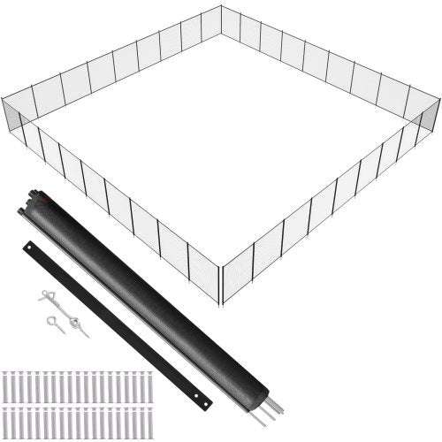 Pool Fence, 1.21 × 32.91 m Pool Fences for Inground Pools, Removable Child Safety Pool Fencing, Easy DIY Installation Swimming Pool Fence, 340gms Teslin PVC Pool Fence Mesh Protects Kids and Pets
