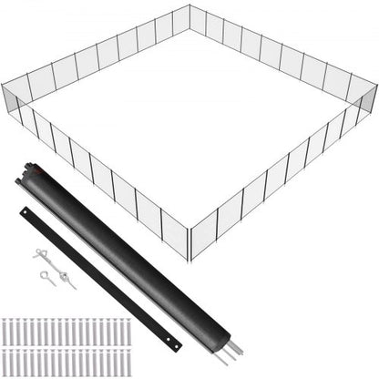 Pool Fence, 1.21 × 32.91 m Pool Fences for Inground Pools, Removable Child Safety Pool Fencing, Easy DIY Installation Swimming Pool Fence, 340gms Teslin PVC Pool Fence Mesh Protects Kids and Pets