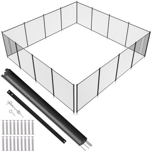 Pool Fence, 1.2 x 14.6 m Removable Pool Fences for Inground Pools Outdoor