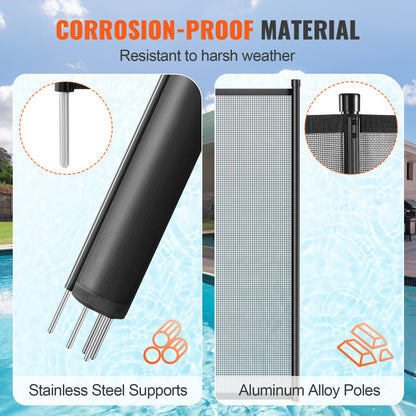 Pool Fence, 1.2 x 14.6 m Removable Pool Fences for Inground Pools Outdoor