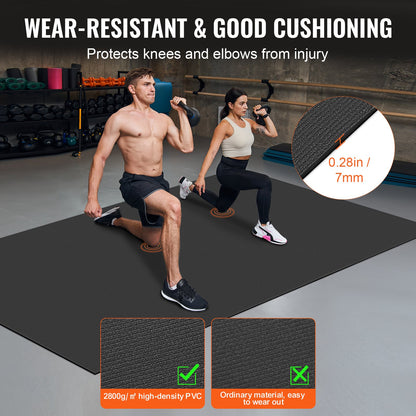 Träningsmatta Halkfri Yogamatta Gym Fitness Pilates Träningsmatta (3x1,8 m)