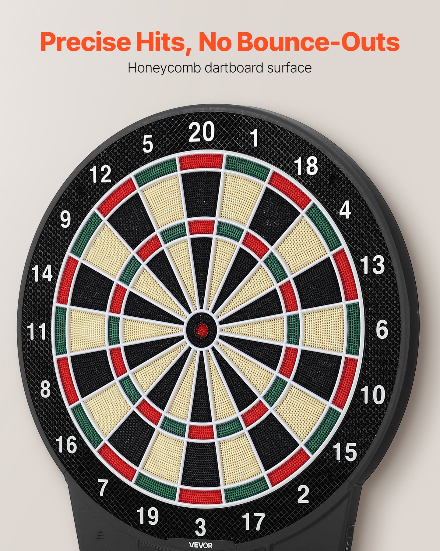 Elektronisk darttavla, 391 mm måldarttavla med 43 spel och 320+ varianter för upp till 8 spelare, 6 dartskaft med flights och 50 mjuka spetsar, LCD-färgskärm för spelrum för hemmafester