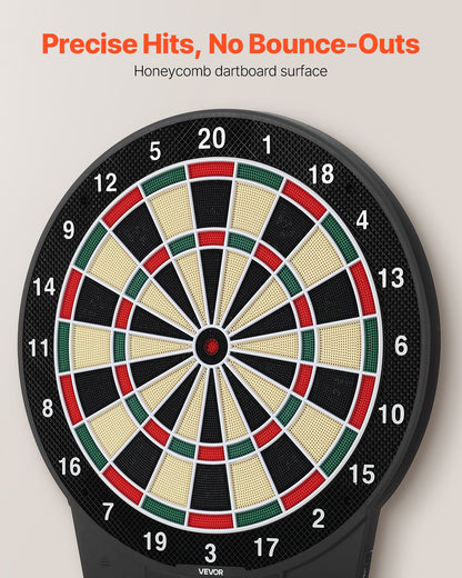 Elektronisk darttavla, 391 mm måldarttavla med 43 spel och 320+ varianter för upp till 8 spelare, 6 dartskaft med flights och 50 mjuka spetsar, LCD-färgskärm för spelrum för hemmafester