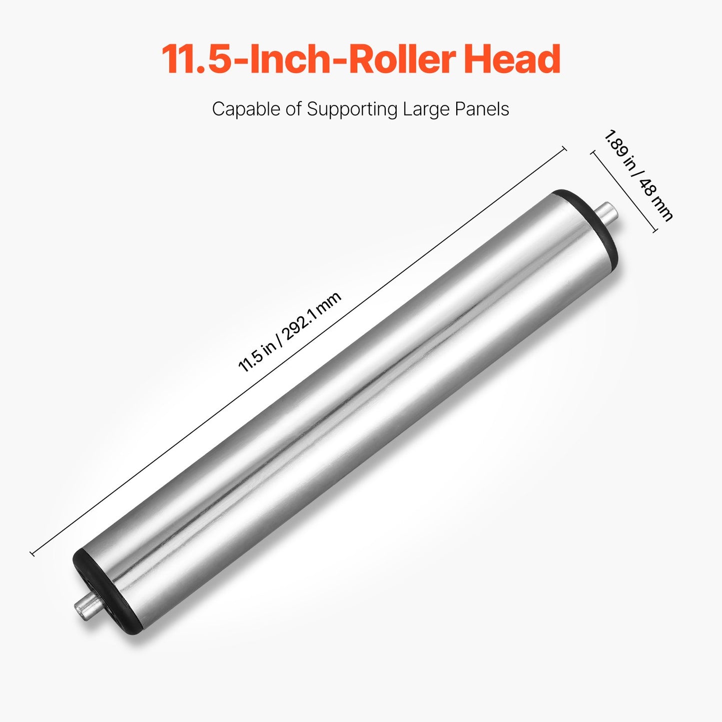 2-pack rullstativ, 113 kg/250 lbs lastkapacitet, 686 mm-1092 mm / 27-43 tum justerbar höjd, hopfällbara kraftiga med rullhuvud i polerat stål och kantstyrningar, för bordssågens utmatning, träbearbetningsförlängningsstöd