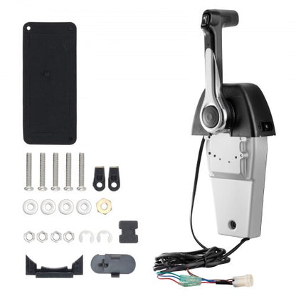 Boat Throttle Control, 704-48205-P1 Top-Mounted Outboard Remote Control Box for Yamaha 4-Stroke, Marine Throttle Control Box with Power Trim Switch and 4.6 ft Harness with 5 Pin Connector