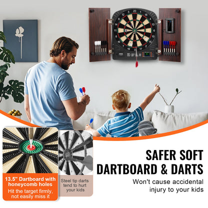 Darttavla och skåpset, spelklart paket Darttavlaskåpset, dolt skåp med elektronisk poängsättning, enkel montering, komplett med alla tillbehör, perfekt för cricketmatcher