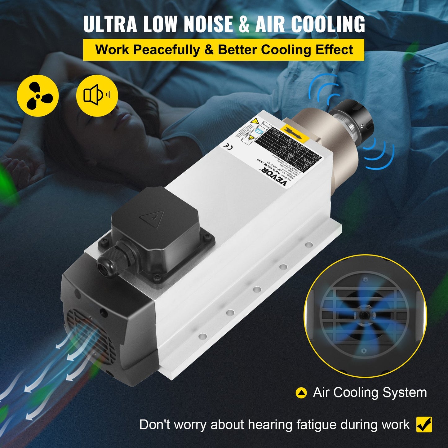 4KW 2220V luftkyld spindelmotor ER25 CNC luftkylningsspindelmotor för CNC-gravyrfräsmaskin