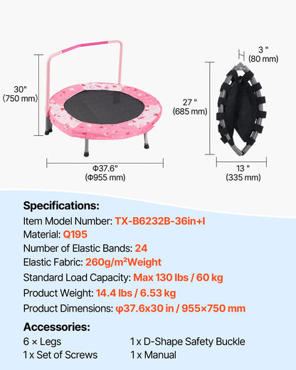 90 cm barnstudsmatta, 1 meter inomhus- och utomhusstudsmatta, hopfällbar ministudsmatta med handtag, rebounderstudsmatta för småbarn, födelsedagspresent till barn från 3 år, pojkar och flickor för skojs skull, röd