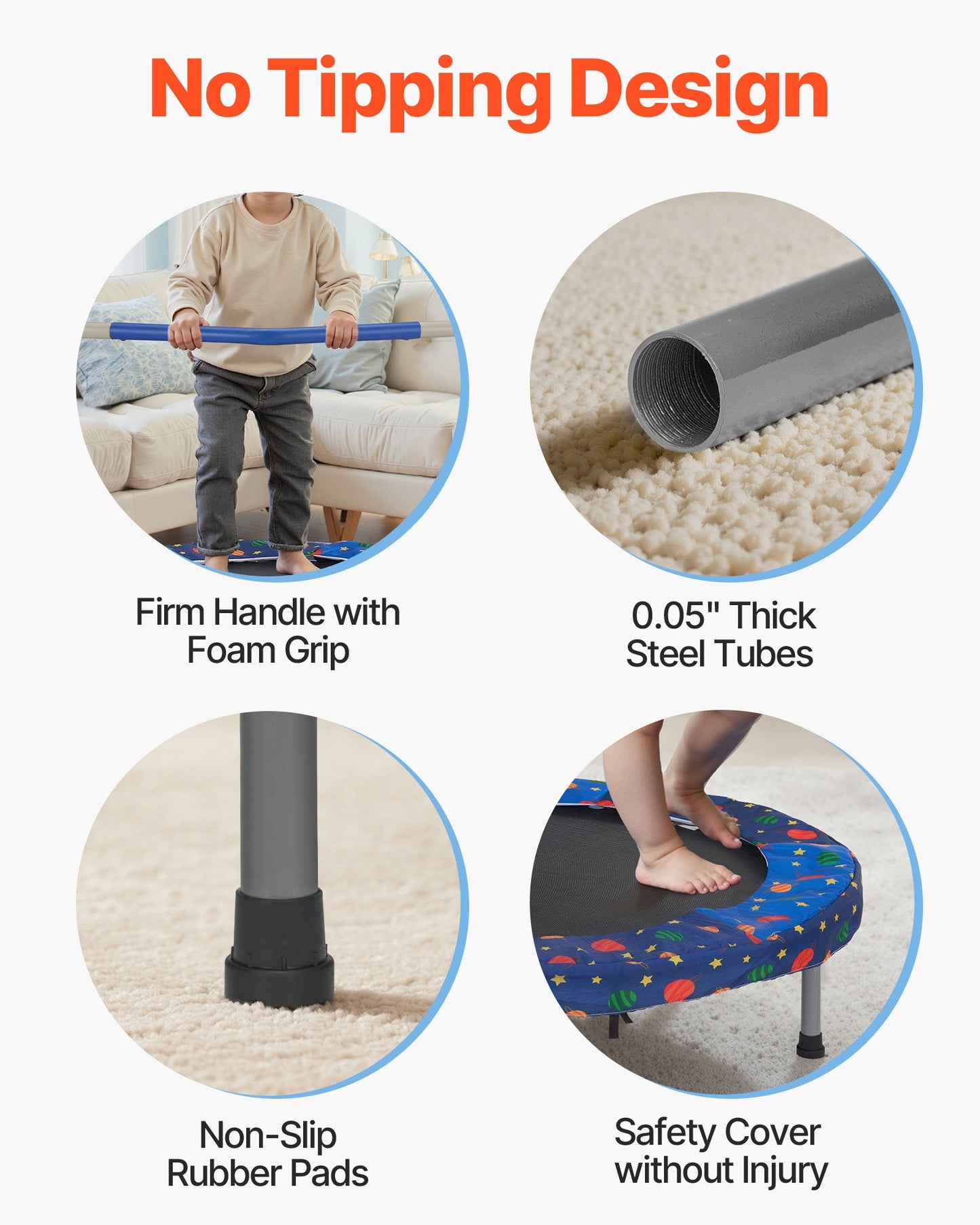 90 cm barnstudsmatta, 1 meter inomhus- och utomhusstudsmatta, hopfällbar ministudsmatta med handtag, rebounderstudsmatta för småbarn, födelsedagspresent till barn från 3 år, pojkar och flickor för skojs skull, Bule